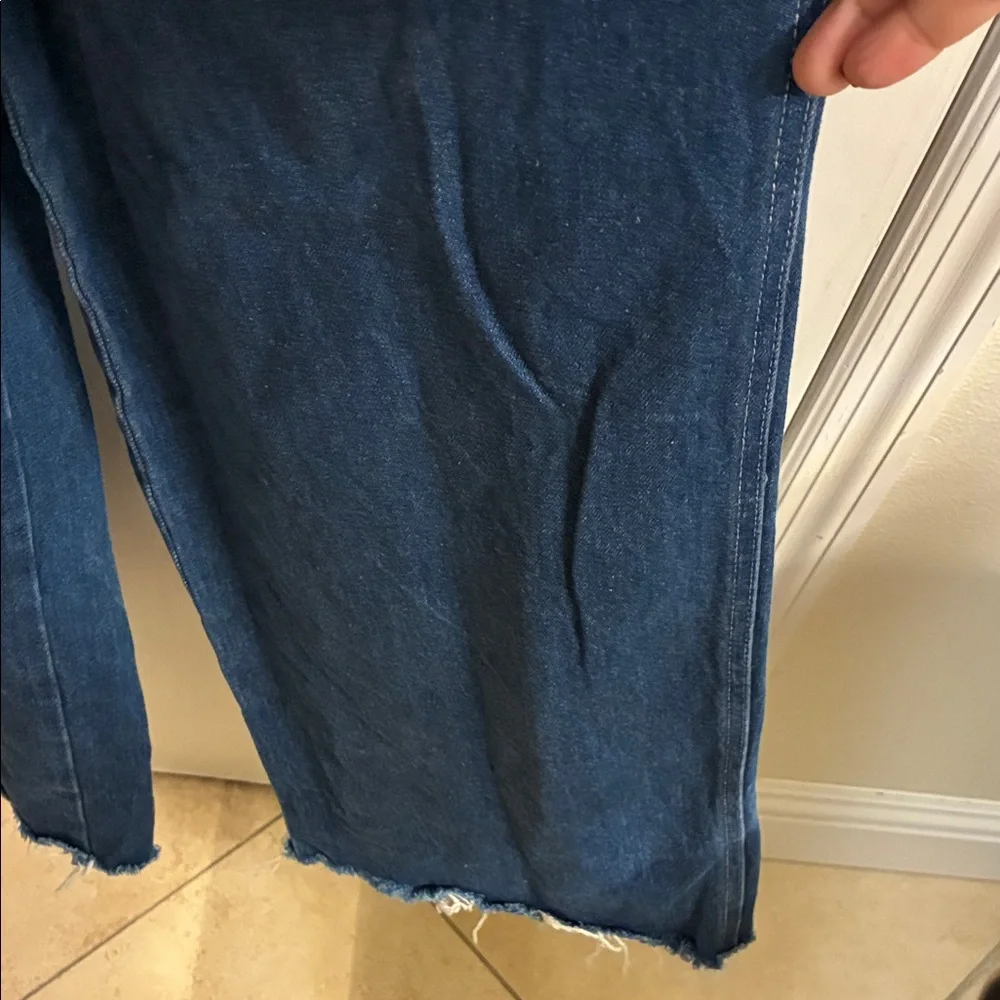 Madewell Blue Denim Wide Leg Overalls Sz 6 - Picture 10 of 14